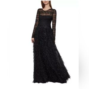 BCBGMAXAZRIA
Lace-Trim Feather Gown